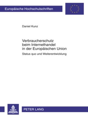 cover image of Verbraucherschutz beim Internethandel in der Europaeischen Union